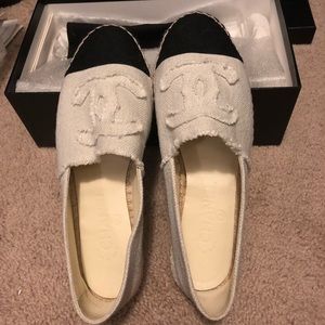Chanel linen beige/black espadrilles. Brand new. Never worn. Serious offers only